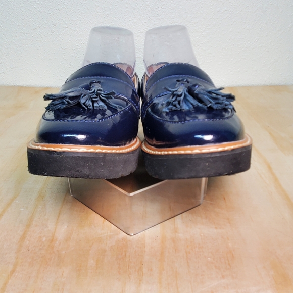 Naturalizer Navy Blue Patent Leather Platform Loafers Size 8 - Picture 4 of 16